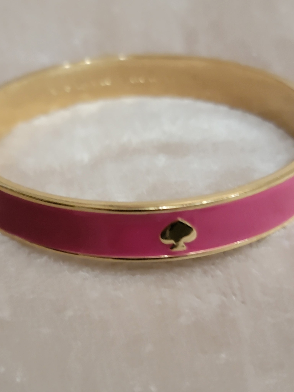 kate spade Pink Enamel Bangle with Gold Spade Accent